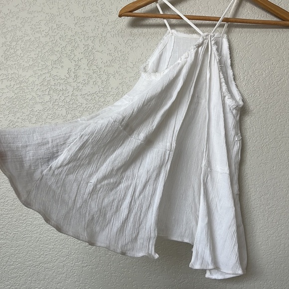 Zara Trafaluc Collection Tank Top Blouse Tiered Flowy White size Extra Small - Picture 6 of 7